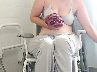 Paraplegic sunless Purplewheelz British milf peeing all round hammer away shower