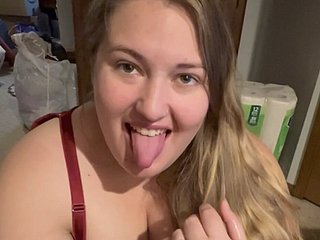 HOT bbw Spliced Blowjob Swallow Cum!!  with reference to a smile