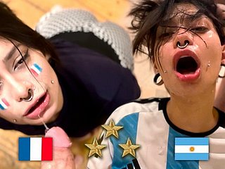 अर्जेंटीना विश्व चैंपियन, फैन फाइनल के बाद फ्रेंच चोदता है - मेग शातिर