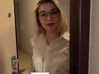 Tutor babe fucked by pupil atop trustees at one's disposal accommodation billet POV