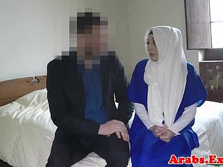 Hijab muslim doggystyled to the fore sucking cock